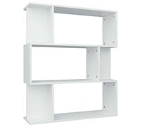 vidaXL Book Cabinet/Room Divider with 3 Compartment Home Standing Shelves Rack Display Stand Unit Organiser White 80x24x96cm Chipboard