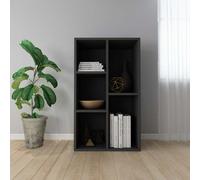 vidaXL Book Cabinet/Sideboard Black 50x25x80 cm Engineered Wood