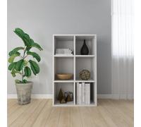 vidaXL Book Cabinet/Sideboard High Gloss White Engineered Wood Bookshelf Rack