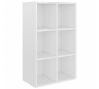 vidaXL Book Cabinet/Sideboard High Gloss White Engineered Wood Bookshelf Rack