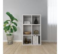 vidaXL Book Cabinet/Sideboard White Engineered Wood Bookshelf Highboard Rack
