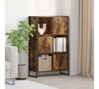 vidaXL Book Cabinet Smoke Oak 68 x 30 x 108.5 cm Engineered Wood