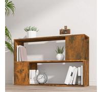 vidaXL Book Cabinet Smoked Oak 100x24x63 cm Engineered Wood UK GF0