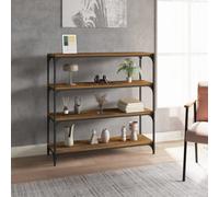 Vidaxl Book Cabinet Smoked Oak 100X33X100 Cm Engineered Wood And Steel