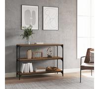 vidaXL Book Cabinet Smoked Oak 100x33x70.5 cm Engineered Wood and Steel