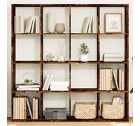 vidaXL Book Cabinet Smoked Oak 137.5x29x137.5 cm Engineered Wood
