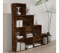vidaXL Book Cabinet Smoked Oak 155x24x160 cm UK HOT