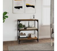 vidaXL Book Cabinet Smoked Oak 60x33x70.5 cm Engineered Wood and Steel