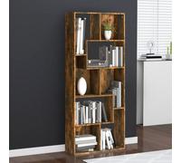 Vidaxl Book Cabinet Smoked Oak 67X24X161 Cm Engineered Wood