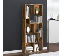 vidaXL Book Cabinet Smoked Oak 67x24x161 cm Engineered Wood