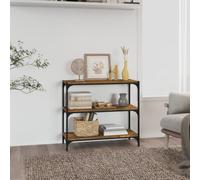 vidaXL Book Cabinet Smoked Oak 80x33x70.5 cm Engineered Wood and Steel