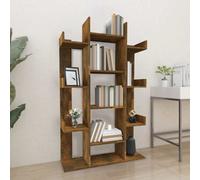 Vidaxl Book Cabinet Smoked Oak 86X25.5X140 Cm Engineered Wood Book Cabinets