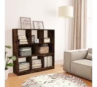 Vidaxl Book Cabinet Smoked Oak 97.5X29.5X100 Cm Engineered Wood