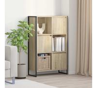 vidaXL Book Cabinet Sonoma 68 x 30 x 108.5 cm Engineered Wood