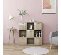vidaXL Book Cabinet Sonoma Oak 90x30x90 cm Chipboard