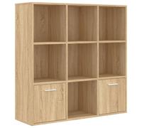 vidaXL Book Cabinet Sonoma Oak Engineered Wood Storage Display Organiser Shelf