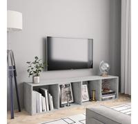 vidaXL Book Cabinet/TV Cabinet Concrete Grey 143x30x36 cm