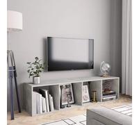 vidaXL Book Cabinet/TV Cabinet Concrete Grey 143x30x36 cm