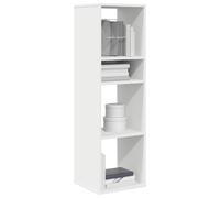 Book Cabinet White 34x31x112 cm Engineered Wood Slim Storage Shelf with Top Unit