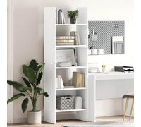 vidaXL Book Cabinet White Engineered Wood Bookcase Standing Shelf Storage Rack