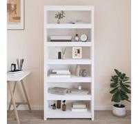 Vidaxl Book Cabinet White 80X35X183 Cm Solid Wood Pine Book Cabinets