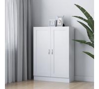 vidaXL Book Cabinet White Engineered Wood Bookshelf Bookcase Storage Sideboard