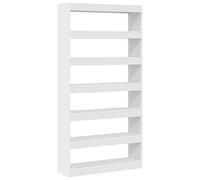 vidaXL Book Cabinet White Engineered Wood, Modern Rectangular Freestanding Bookshelf, Elegant Storage Unit, Stylish Living Room Shelf, Contemporary Bookcase Display