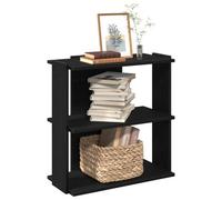 vidaXL Bookcase 3-Tier Black 60x30x80 cm Engineered Wood bookshelf book case