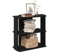Vidaxl Bookcase 3-Tier Black 60X30X80 Cm Engineered Wood