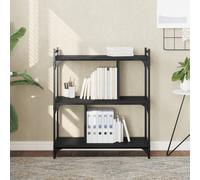 vidaXL Bookcase 3-Tier Black 76x32x88 cm Engineered Wood