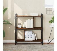vidaXL Bookcase 3-Tier Brown Oak 76x32x88 cm Engineered Wood