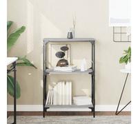 Bookcase 3-Tier Grey Sonoma 59x35x90.5cm Engineered Wood & Metal Shelf Compact.