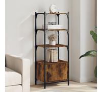 vidaXL Bookcase 3-Tier Smoked Oak 41x30x109.5 cm Engineered Wood