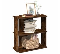 vidaXL Bookcase 3-Tier Smoked Oak 60x30x60 cm Engineered Wood