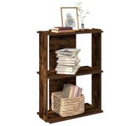 vidaXL Bookcase 3-Tier Smoked Oak 60x30x80 cm Engineered Wood