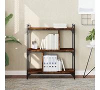 vidaXL Bookcase 3-Tier Smoked Oak 76x32x88 cm Engineered Wood