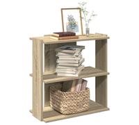 vidaXL Bookcase 3-tier Sonoma Oak 60X30X60 Cm Engineered Wood, Brown