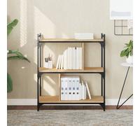 vidaXL Bookcase 3-Tier Sonoma Oak 76x32x88 cm Engineered Wood