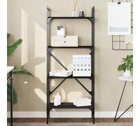 Vidaxl Bookcase 4-tier Black 56X31.5X138.5 Cm Engineered Wood