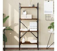 vidaXL Bookcase 4-Tier Brown Oak 56x31.5x138.5 cm Engineered Wood
