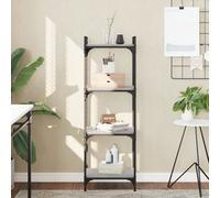 Bookcase Grey Sonoma 40x30x120 cm Engineered Wood & Metal 4-Tier Shelf Home Kit