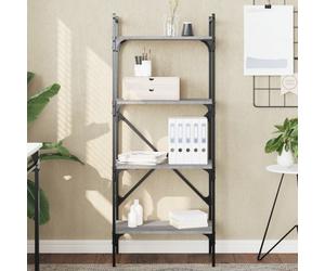 vidaXL Bookcase 4-Tier Grey Sonoma 56x31.5x138.5 cm Engineered Wood