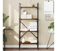 vidaXL Bookcase 4-Tier Smoked Oak 56x31.5x138.5 cm Engineered Wood