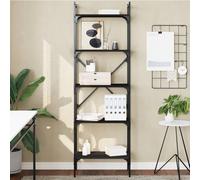 vidaXL Bookcase 5-Tier Black 56x31.5x174 cm Engineered Wood