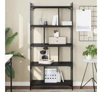 vidaXL Bookcase 5-Tier Black 76x32x158 cm Engineered Wood