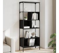 Vidaxl Bookcase 5-Tier Black 76X33X188.5 Cm Engineered Wood