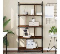 vidaXL Bookcase 5-Tier Brown Oak 76x32x158 cm Engineered Wood