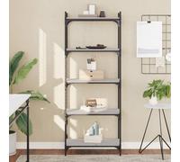 vidaXL Bookcase 5-Tier Grey Sonoma 60x30x154 cm Engineered Wood