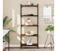 Vidaxl Bookcase 5-Tier Smoked Oak 60X30X154 Cm Engineered Wood