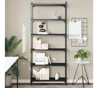 Vidaxl Bookcase 6-Tier Black 80X30X188 Cm Engineered Wood